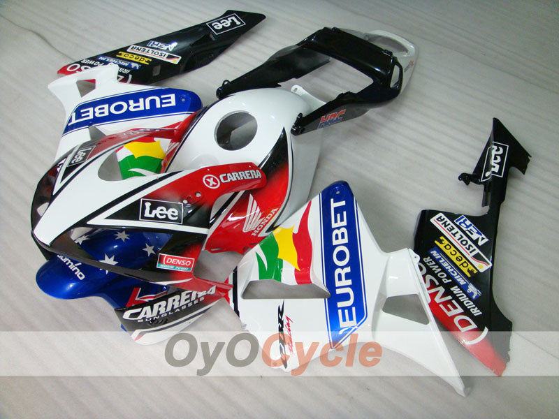 Injection Fairing kit for 03-04 CBR600RR - White, Black - Lee #OYO87902536