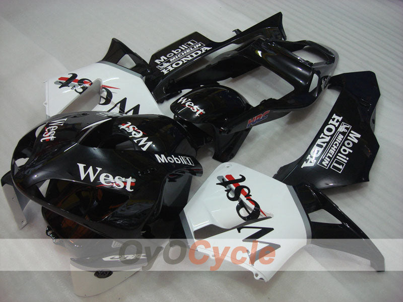 Injection Fairing kit for 03-04 CBR600RR - White, Black - West #OYO87902559 Main image
