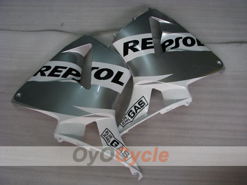 Injection Fairing kit for 03-04 CBR600RR - White, Silver - Repsol #OYO87902592