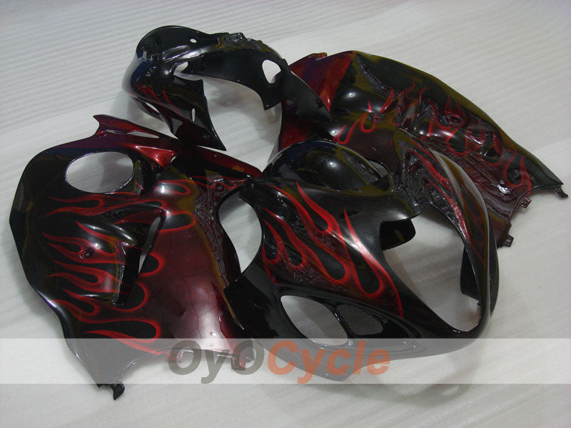 Injection Fairing kit for 99-07 GSXR1300 Hayabusa - Red, Black - Flame #OYO87902664 Main image