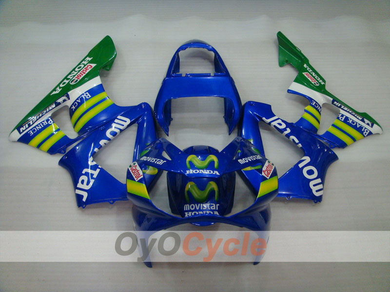 Injection Fairing kit for 00-01 CBR900RR 929 - Yellow, Blue - Movistar #OYO87902710 Main image