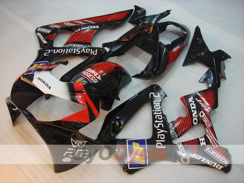 Injection Fairing kit for 00-01 CBR900RR 929 - Red, Black - DUNLOP, Play Station #OYO87902723