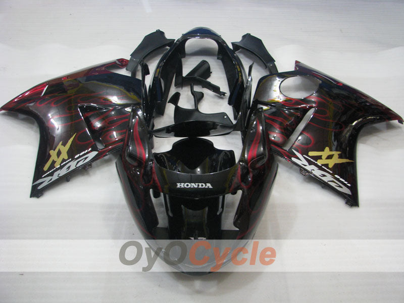 Injection Fairing kit for 96-07 CBR1100XX - Red, Black - Flame #OYO87902796