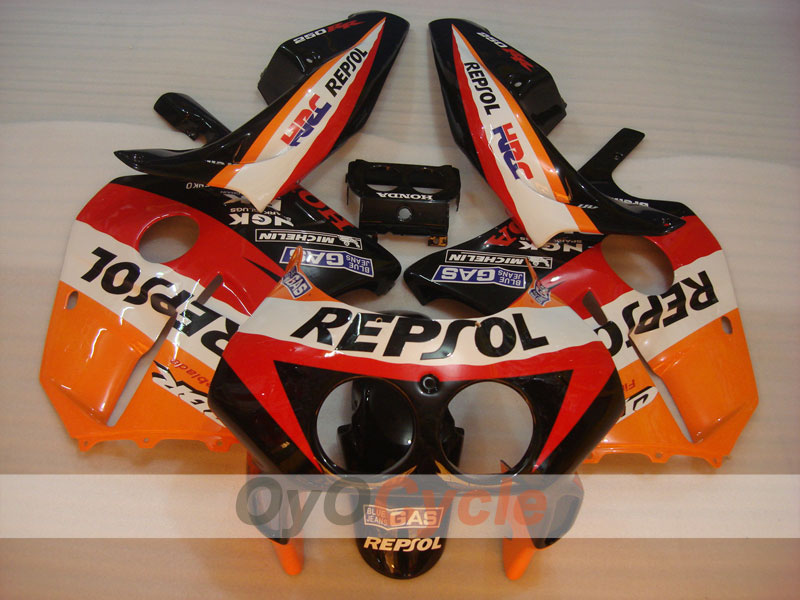 Injection Fairing kit for 90-94 CBR250RR - Red, Orange - Repsol #OYO87902968