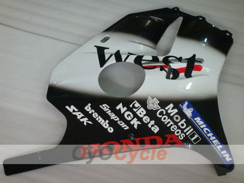 Injection Fairing kit for 90-94 CBR250RR - White, Black - West #OYO87902973