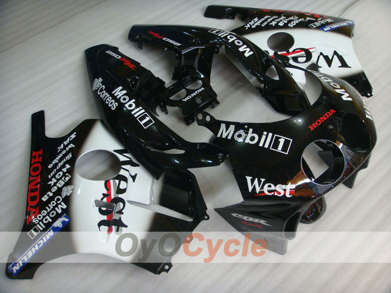 Injection Fairing kit for 90-94 CBR250RR - White, Black - West #OYO87902973