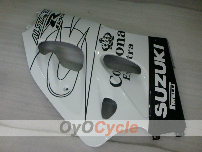Fairing kit for 96-99 Suzuki GSXR750 - White, Black - Corona, MOTUL #OYO87902989