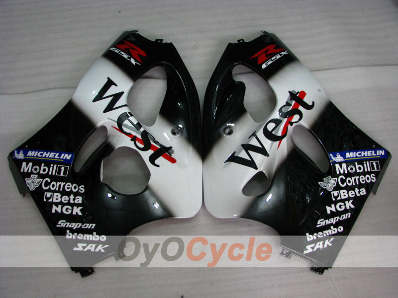 Fairing kit for 97-00 Suzuki GSXR600 - White, Black - West #OYO87902987