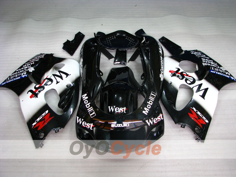 Fairing kit for 96-99 Suzuki GSXR750 - White, Black - West #OYO87903010