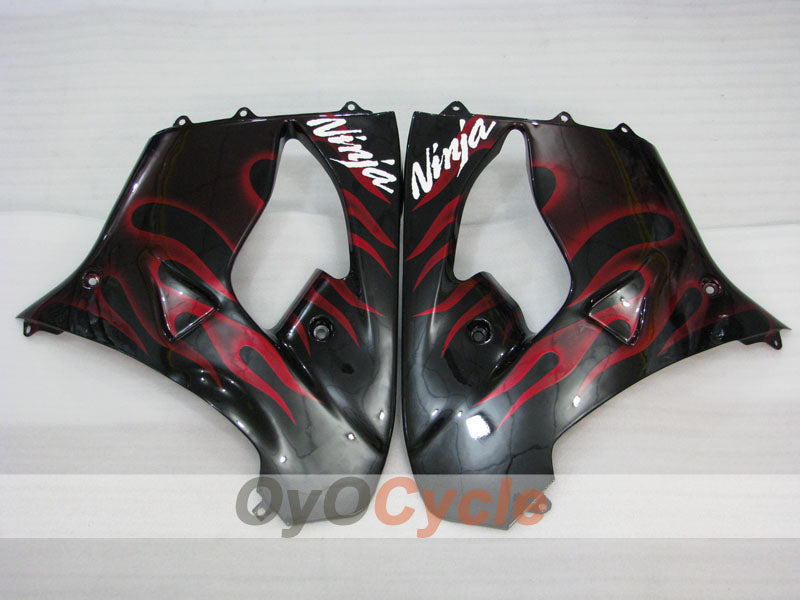 Fairing kit for 00-01 NINJA ZX-9R - Red, Black - Flame #OYO87903028