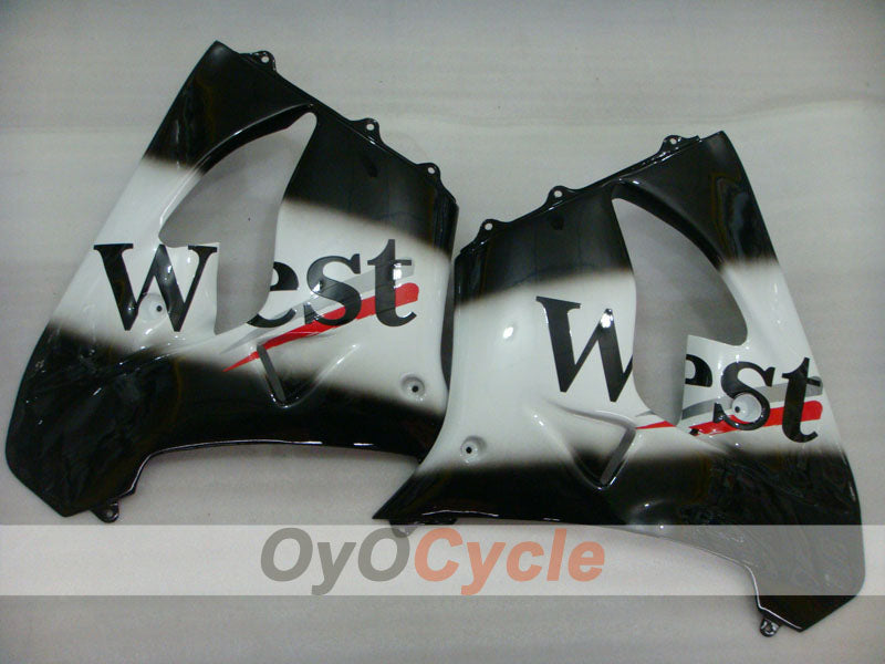 Fairing kit for 00-01 NINJA ZX-9R - White, Black - West #OYO87903049