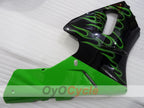 Injection Fairing kit for 00-01 NINJA ZX-12R - Green, Black - Flame #OYO87903057
