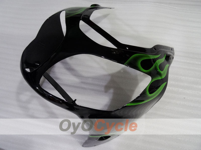 Injection Fairing kit for 00-01 NINJA ZX-12R - Green, Black - Flame #OYO87903057