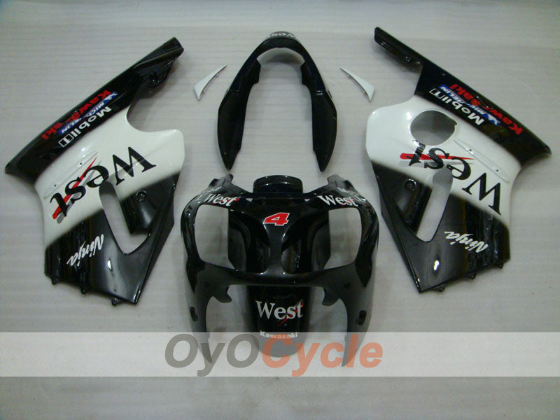 Injection Fairing kit for 00-01 NINJA ZX-12R - White, Black - West #OYO87903081
