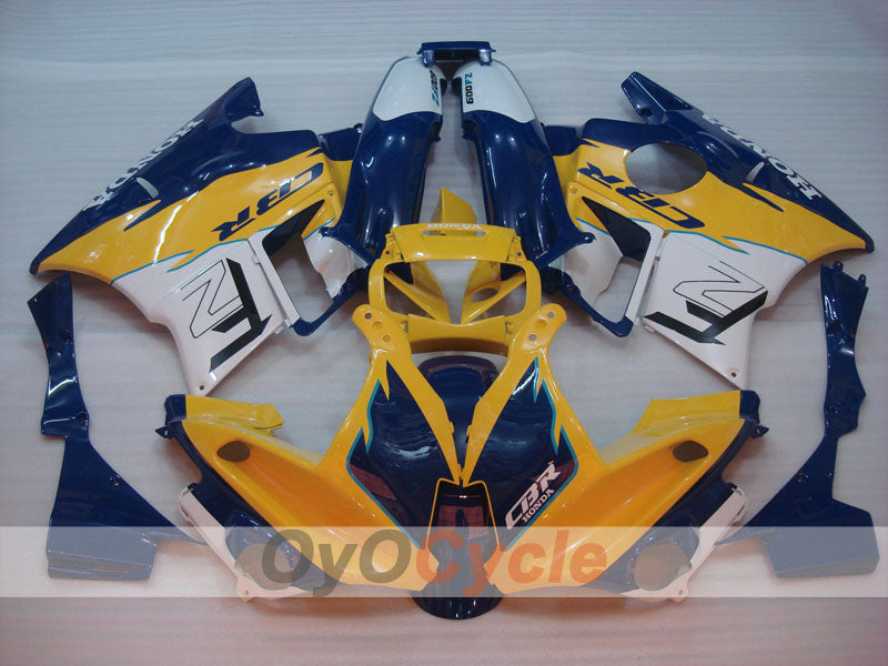 Fairing kit for 91-94 Honda CBR600 F2 - Yellow, White - Factory Style #OYO87903086 Main image
