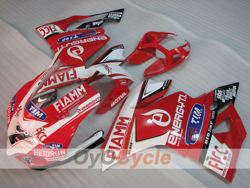 Injection Fairing kit for 11-14 Ducati 1199 - Red, White - FIAMM #OYO87903383