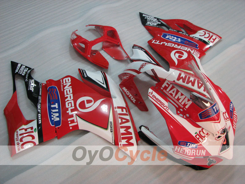 Injection Fairing kit for 11-14 Ducati 1199 - Red, White - FIAMM #OYO87903383