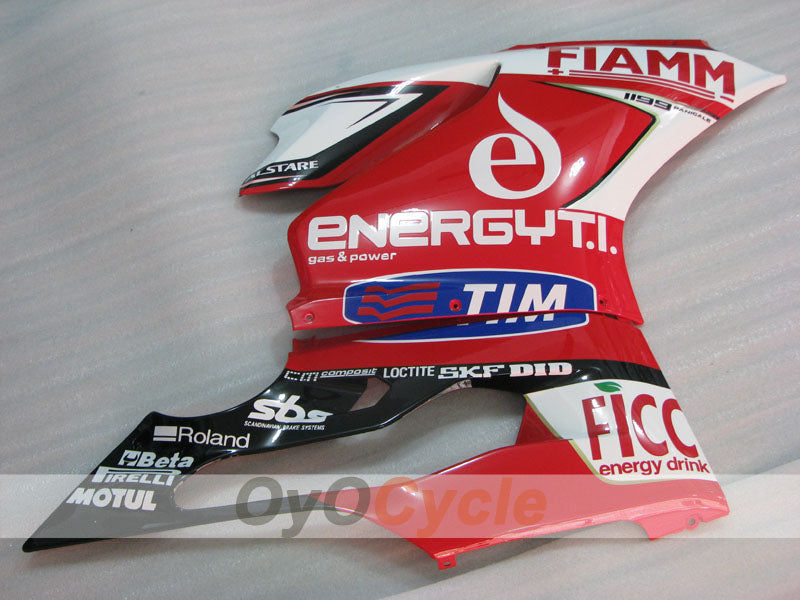 Injection Fairing kit for 11-14 Ducati 1199 - Red, White - FIAMM #OYO87903383