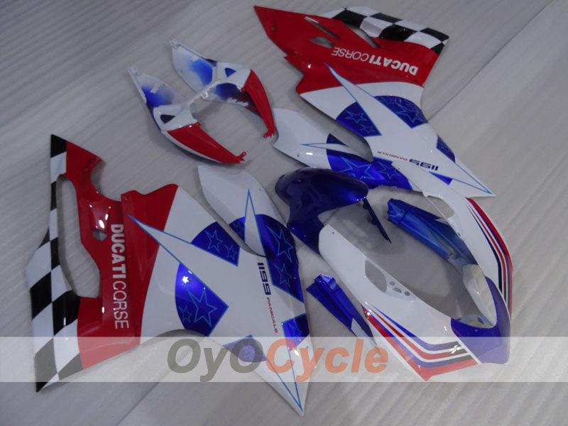 Injection Fairing kit for 11-14 Ducati 1199 - Red, White - Factory Style #OYO87903388