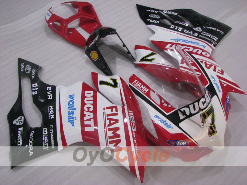 Injection Fairing kit for 11-14 Ducati 1199 - Red, White - FIAMM #OYO87903390