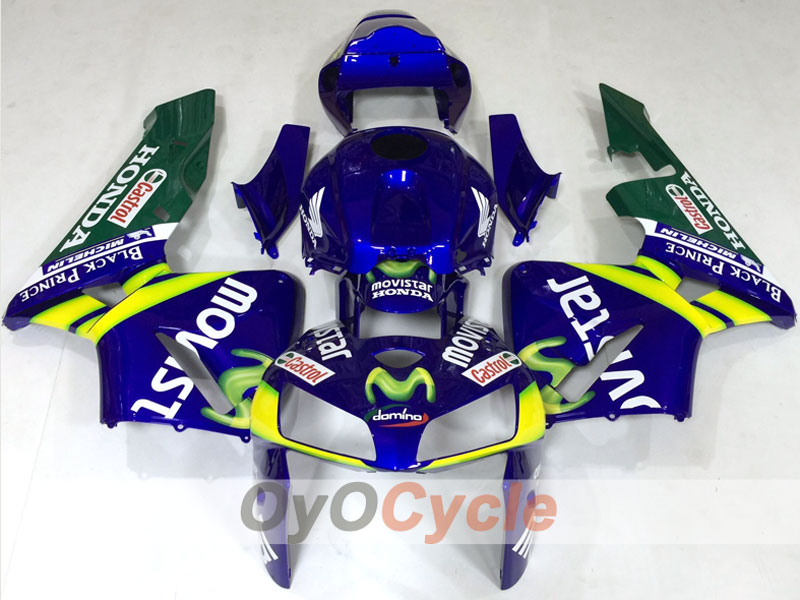 Injection Fairing kit for 05-06 CBR600RR - Yellow, Blue - Castrol, MICHELIN, Movistar #OYO87904538 Main image