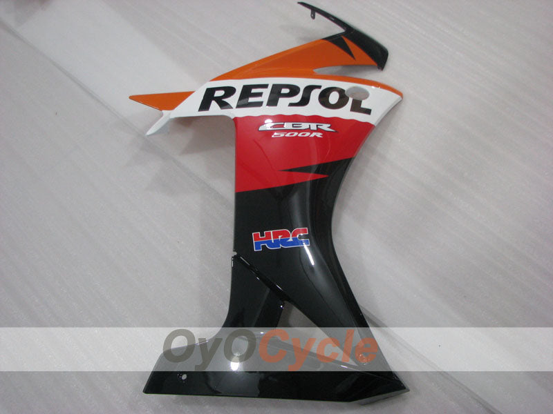Injection Fairing kit for 13-15 CBR500R - Red, Orange, Black - Repsol #OYO87904581