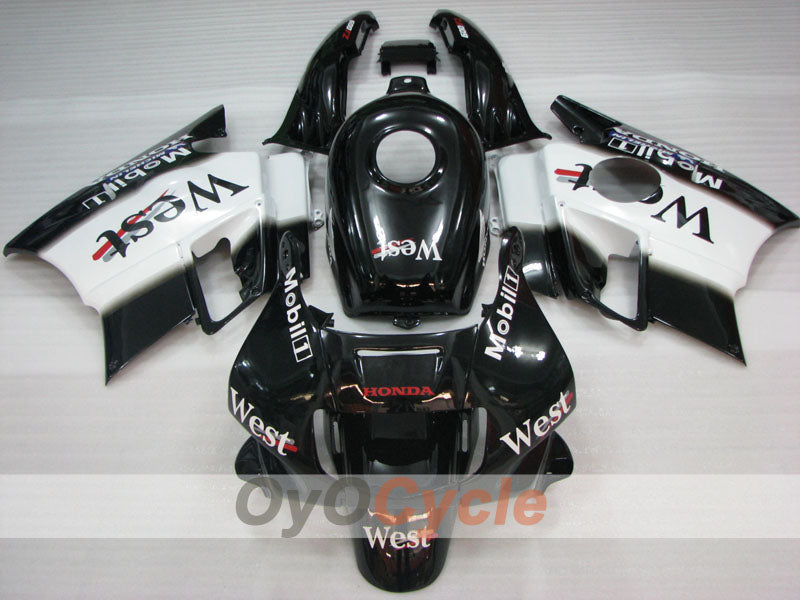 Fairing kit for 91-94 Honda CBR600 F2 - White, Black - West #OYO87904769