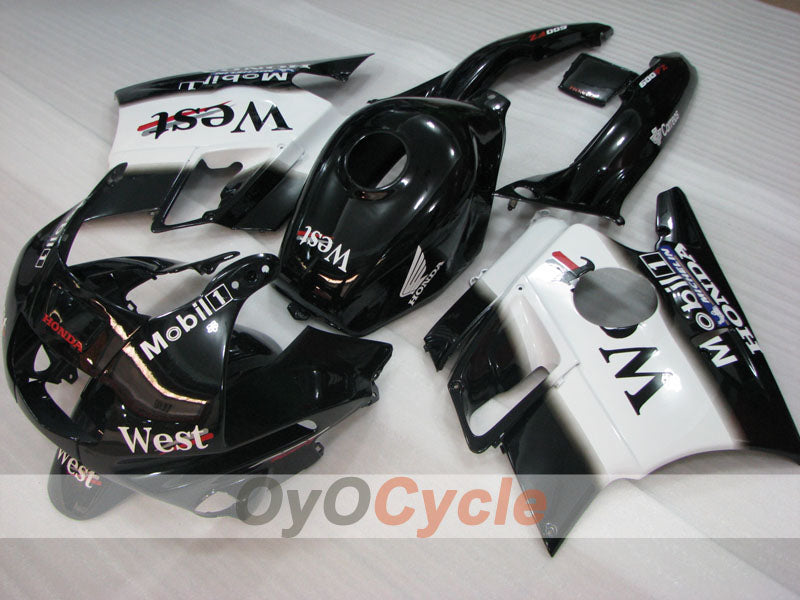 Fairing kit for 91-94 Honda CBR600 F2 - White, Black - West #OYO87904769