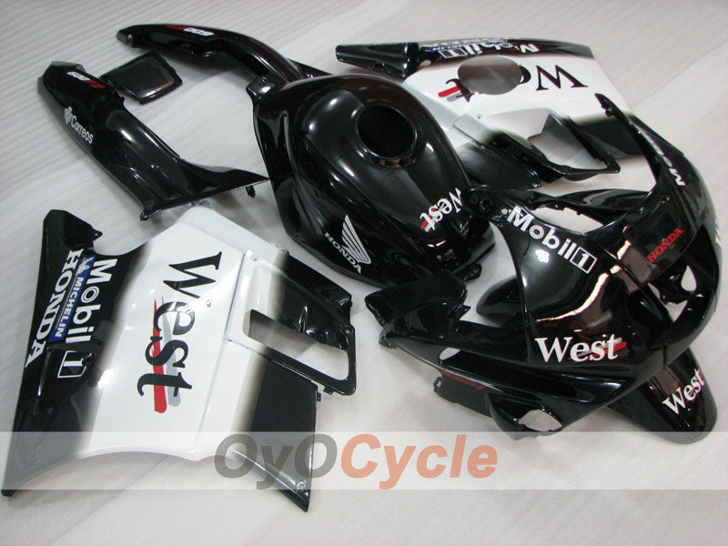 Fairing kit for 91-94 Honda CBR600 F2 - White, Black - West #OYO87904769