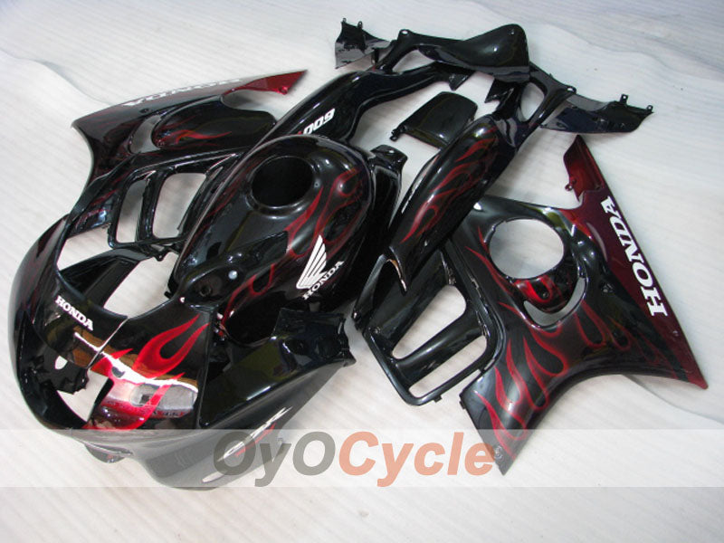 Injection Fairing kit for 95-96 CBR600F3 - Red, Black - Flame #OYO87900018