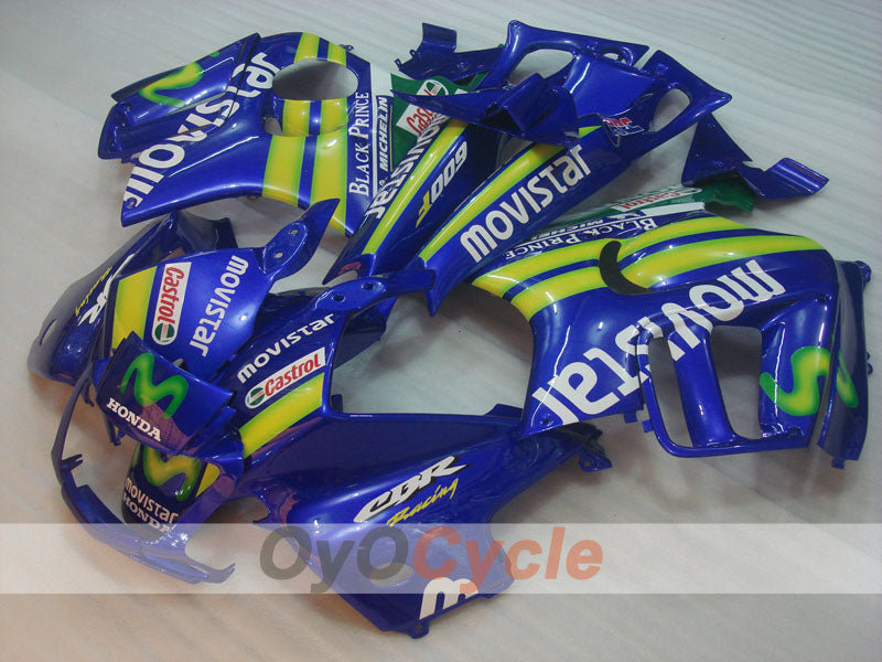 Injection Fairing kit for 95-96 CBR600F3 - Yellow, Blue - Castrol, Movistar #OYO87900023 Main image