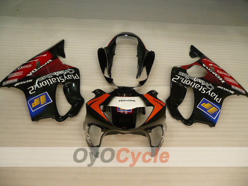 Injection Fairing kit for 99-00 CBR600F4 - Red, Black - DUNLOP, Play Station #OYO87900138 Secondary image