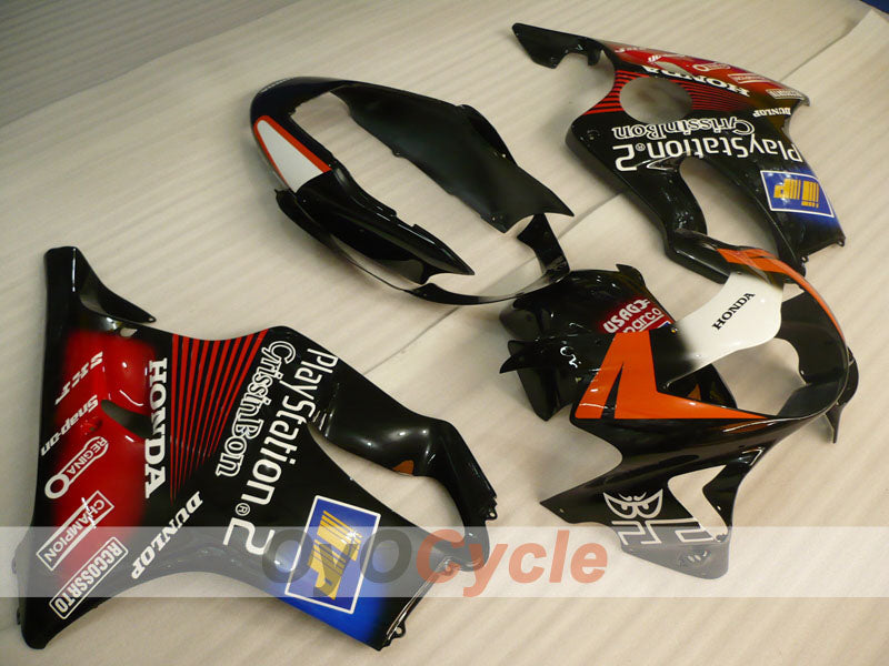 Injection Fairing kit for 99-00 CBR600F4 - Red, Black - DUNLOP, Play Station #OYO87900138 Main image