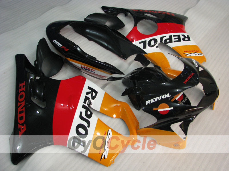 Injection Fairing kit for 99-00 CBR600F4 - Red, Black - Repsol #OYO87900140 Main image