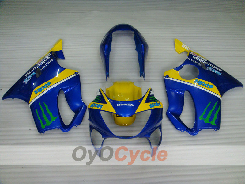 Injection Fairing kit for 99-00 CBR600F4 - Yellow, Blue - Monster, MOTUL #OYO87904844 Secondary image