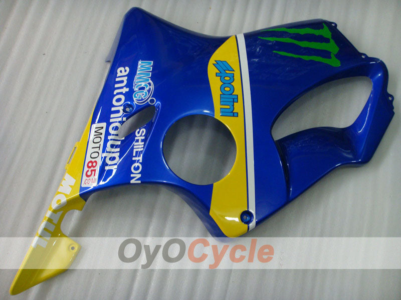Injection Fairing kit for 99-00 CBR600F4 - Yellow, Blue - Monster, MOTUL #OYO87904844