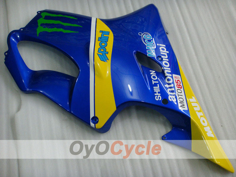 Injection Fairing kit for 99-00 CBR600F4 - Yellow, Blue - Monster, MOTUL #OYO87904844