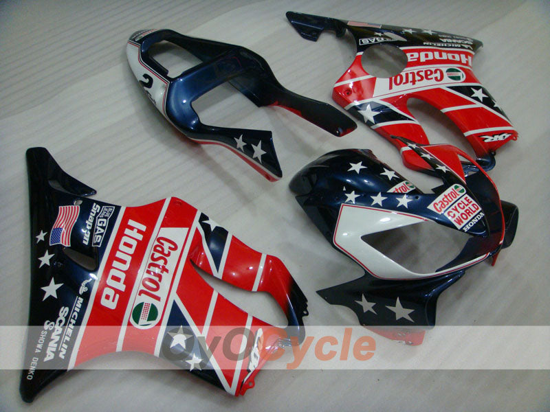 Injection Fairing kit for 04-07 CBR600F4i - Red, Blue - Castrol #OYO87904851 Main image