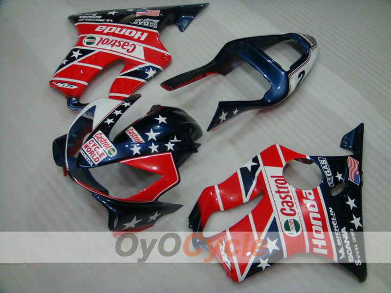 Injection Fairing kit for 04-07 CBR600F4i - Red, Blue - Castrol #OYO87904851