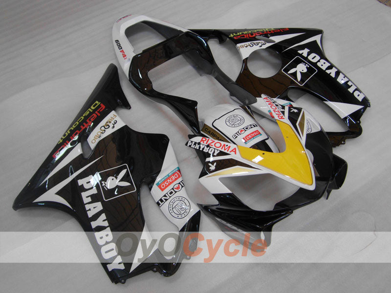 Injection Fairing kit for 01-03 CBR600F4i - White, Black - PlayBoy #OYO87904863 Main image