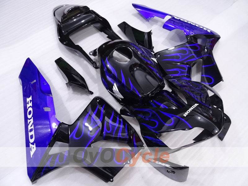 Injection Fairing kit for 03-04 CBR600RR - Blue, Black - Flame #OYO87904894 Main image