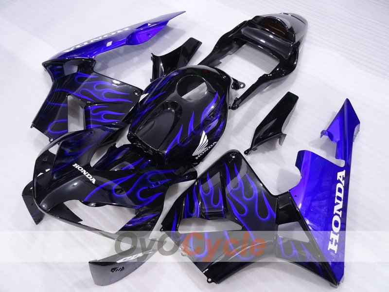 Injection Fairing kit for 03-04 CBR600RR - Blue, Black - Flame #OYO87904894