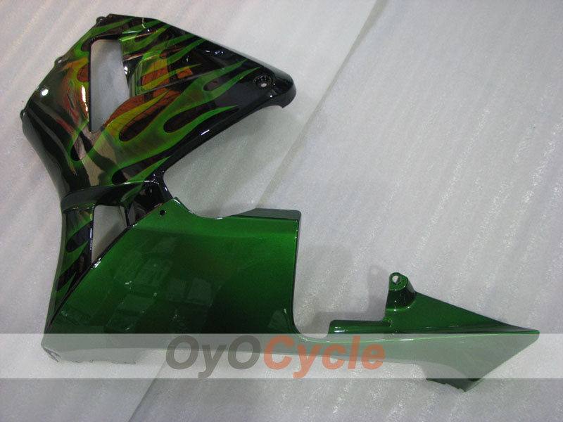 Injection Fairing kit for 03-04 CBR600RR - Green, Black - Flame #OYO87904899