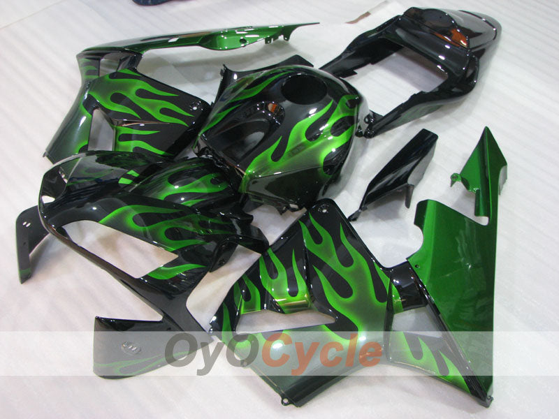 Injection Fairing kit for 03-04 CBR600RR - Green, Black - Flame #OYO87904899