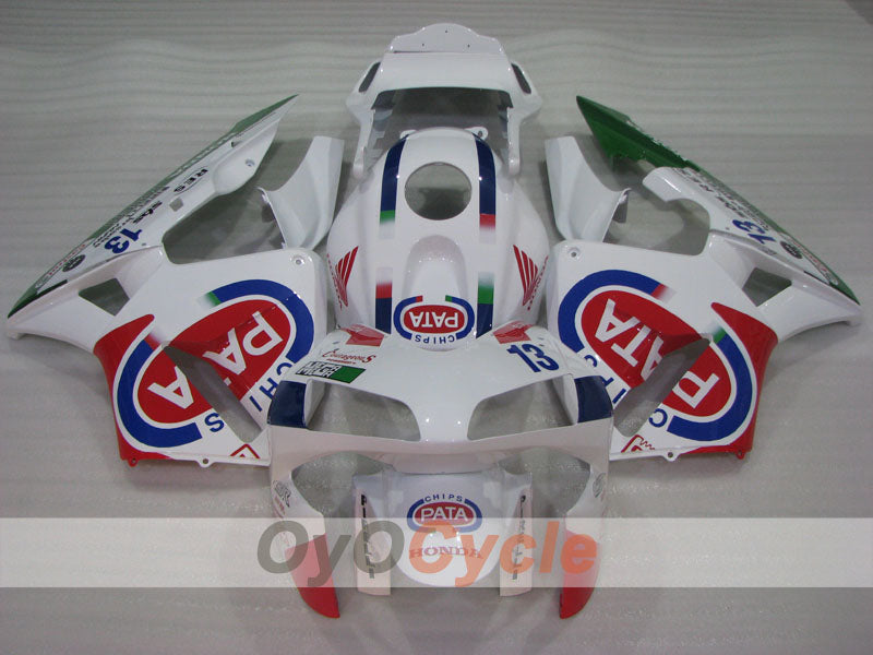 Injection Fairing kit for 03-04 CBR600RR - Red, White - PATA #OYO87904900