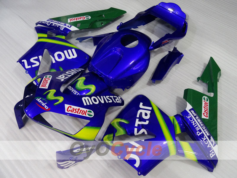 Injection Fairing kit for 03-04 CBR600RR - Yellow, Blue - Movistar #OYO87904904