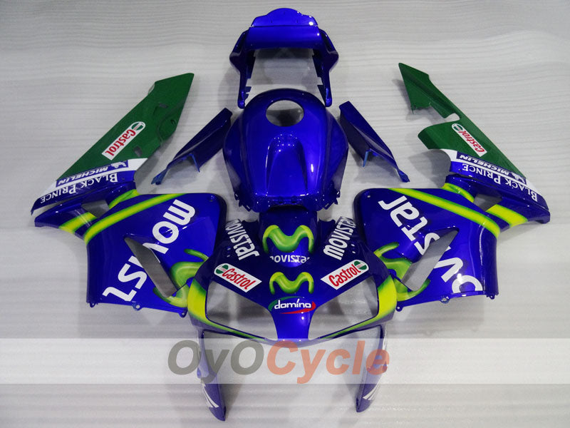 Injection Fairing kit for 03-04 CBR600RR - Yellow, Blue - Movistar #OYO87904904