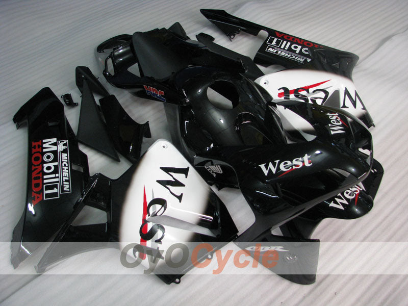 Injection Fairing kit for 03-04 CBR600RR - White, Black - West #OYO87904907 Main image