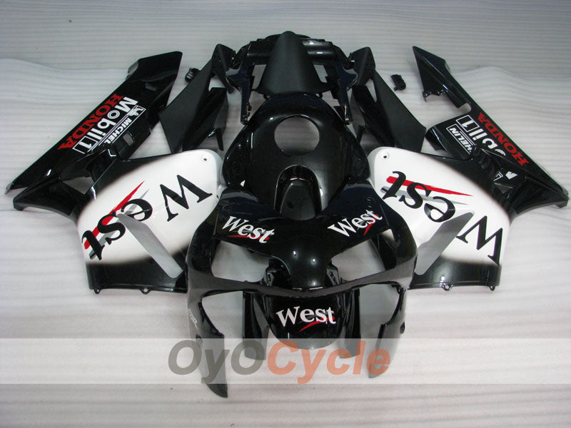 Injection Fairing kit for 03-04 CBR600RR - White, Black - West #OYO87904907 Secondary image