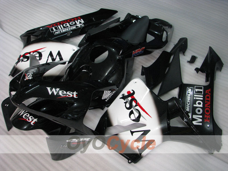 Injection Fairing kit for 03-04 CBR600RR - White, Black - West #OYO87904907